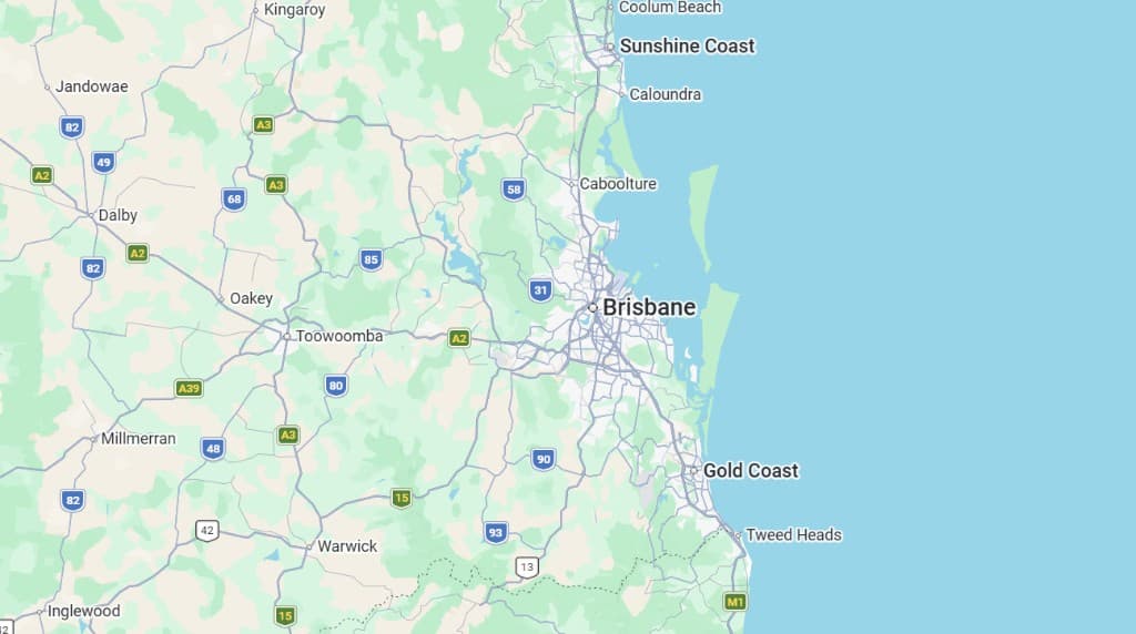 Southeast Queensland service area map